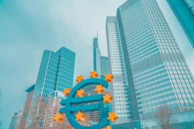Hochhäuser und Euro Zeichen